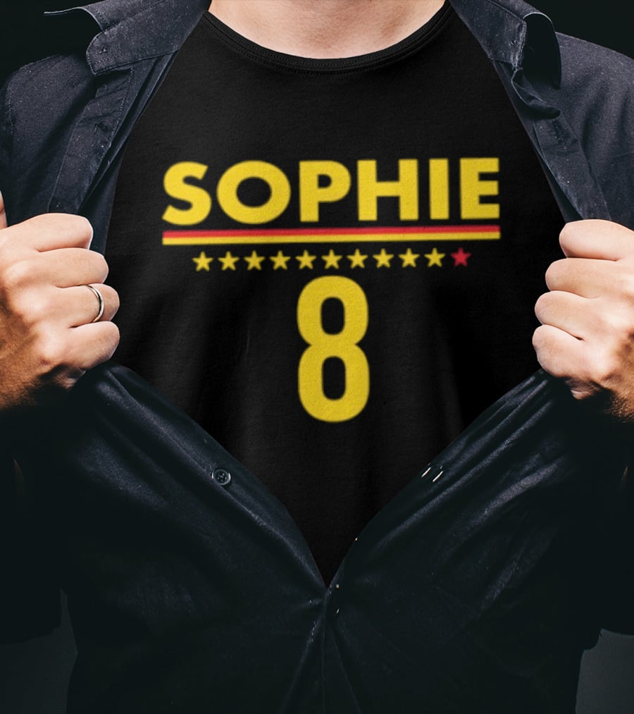 Sophie 8 Star Yellow Red Line Indiana Fever 2026 WNBA Season T-Shirt