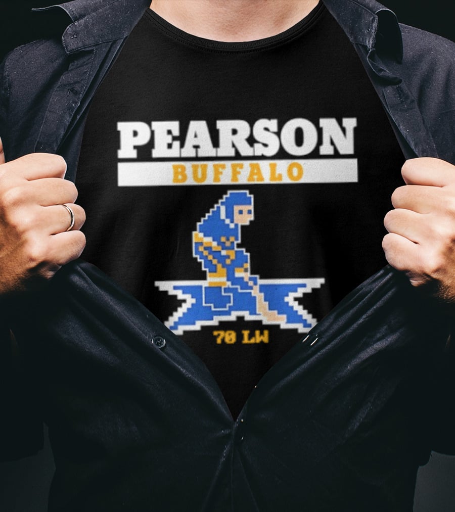 Pearson Buffalo Sabres 70 LW Hockey Pixel T-Shirt