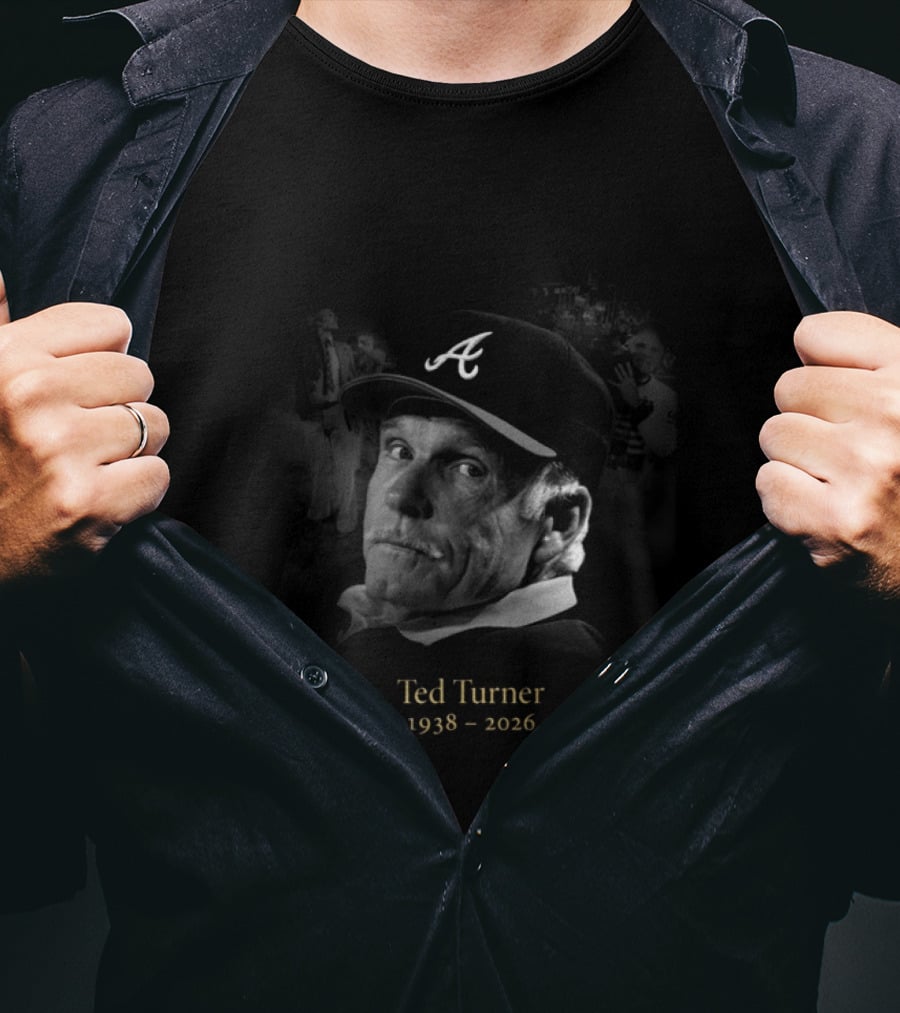 Ted Turner 1938 2026 Atlanta Cap Commemoration T-Shirt