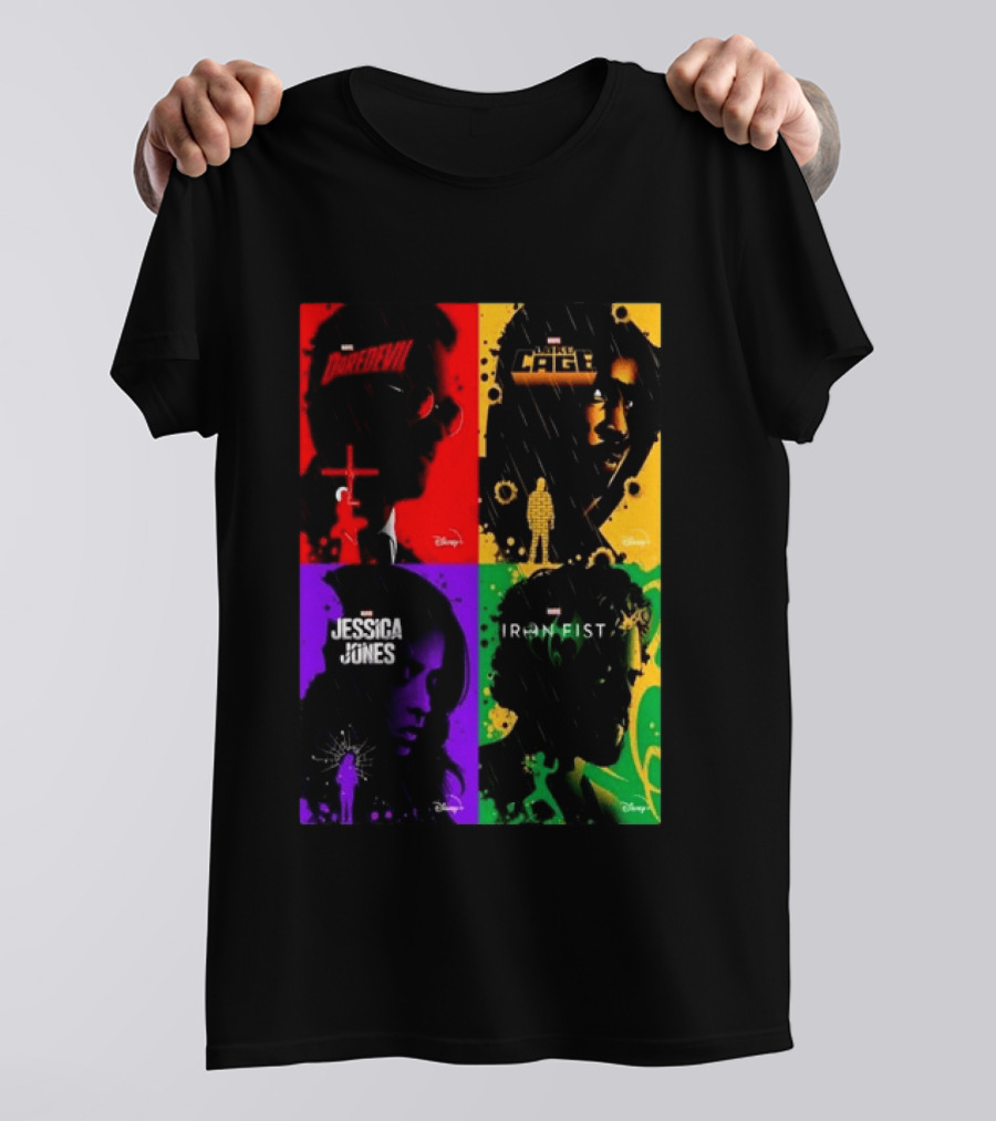Marvel Daredevil Jessica Jones Luke Cage Iron Fist Heroes Disney T-Shirt