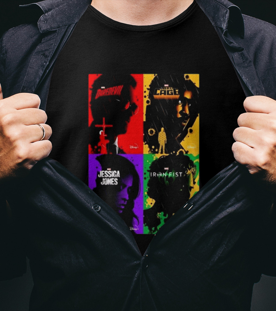 Marvel Daredevil Jessica Jones Luke Cage Iron Fist Heroes Disney T-Shirt