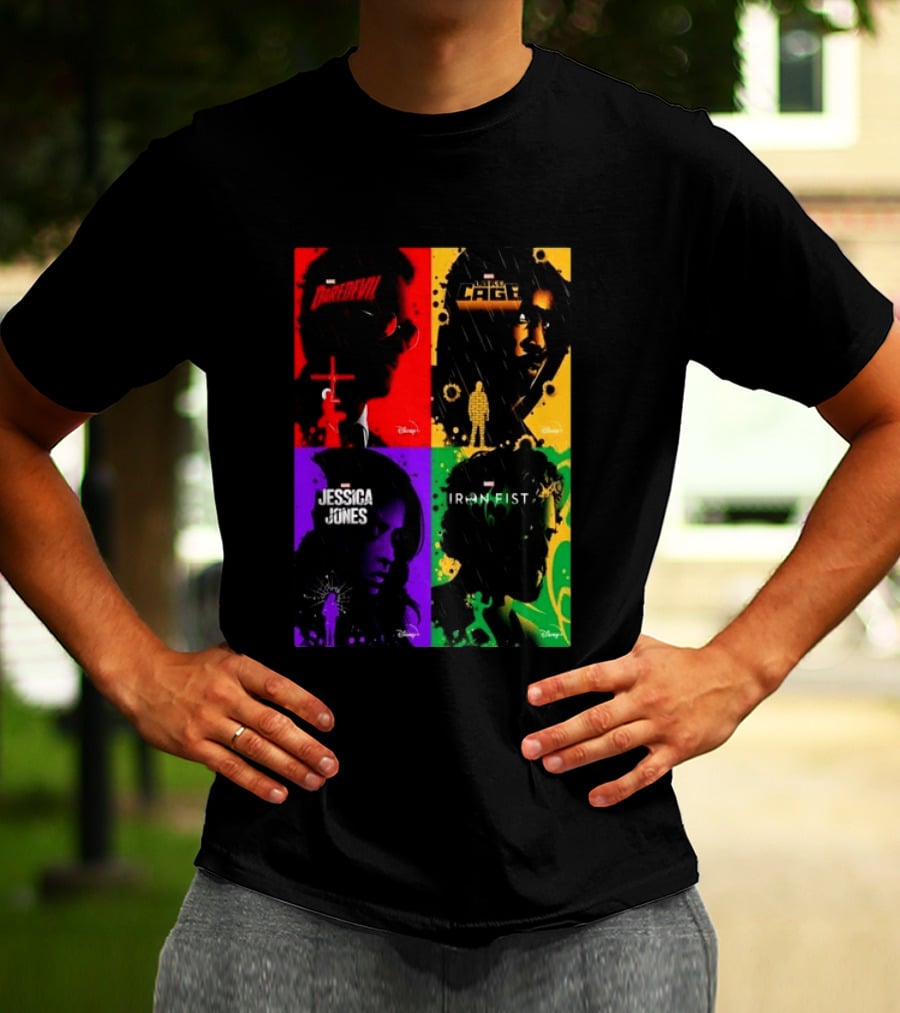 Marvel Daredevil Jessica Jones Luke Cage Iron Fist Heroes Disney T-Shirt