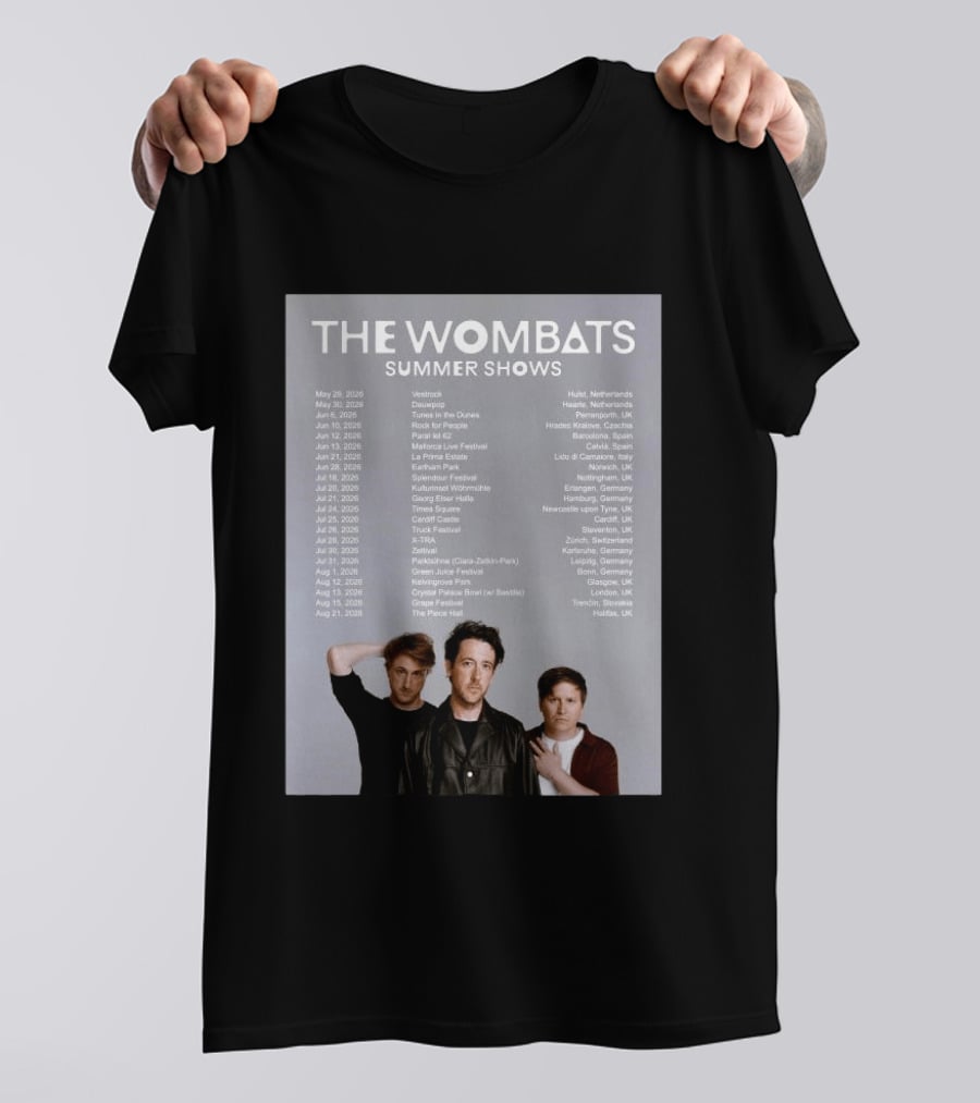 The Wombats Summer Shows 2026 Tour Dates And Locations T-Shirt