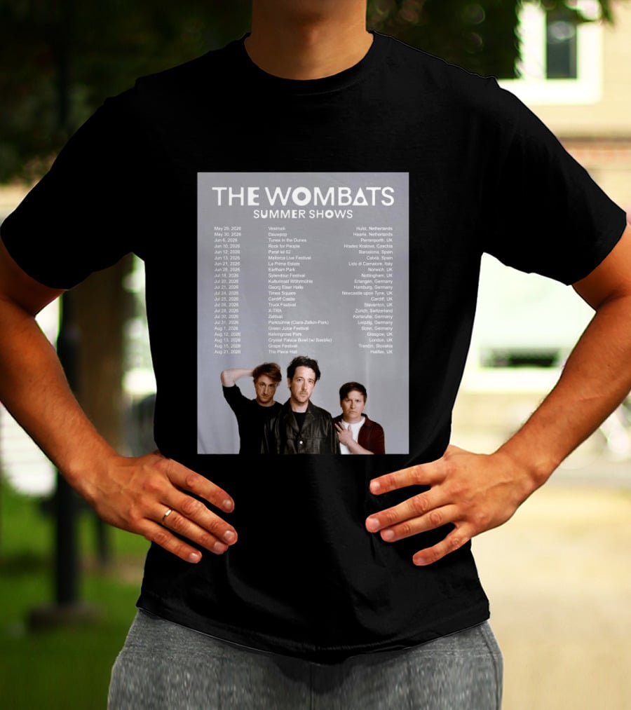 The Wombats Summer Shows 2026 Tour Dates And Locations T-Shirt