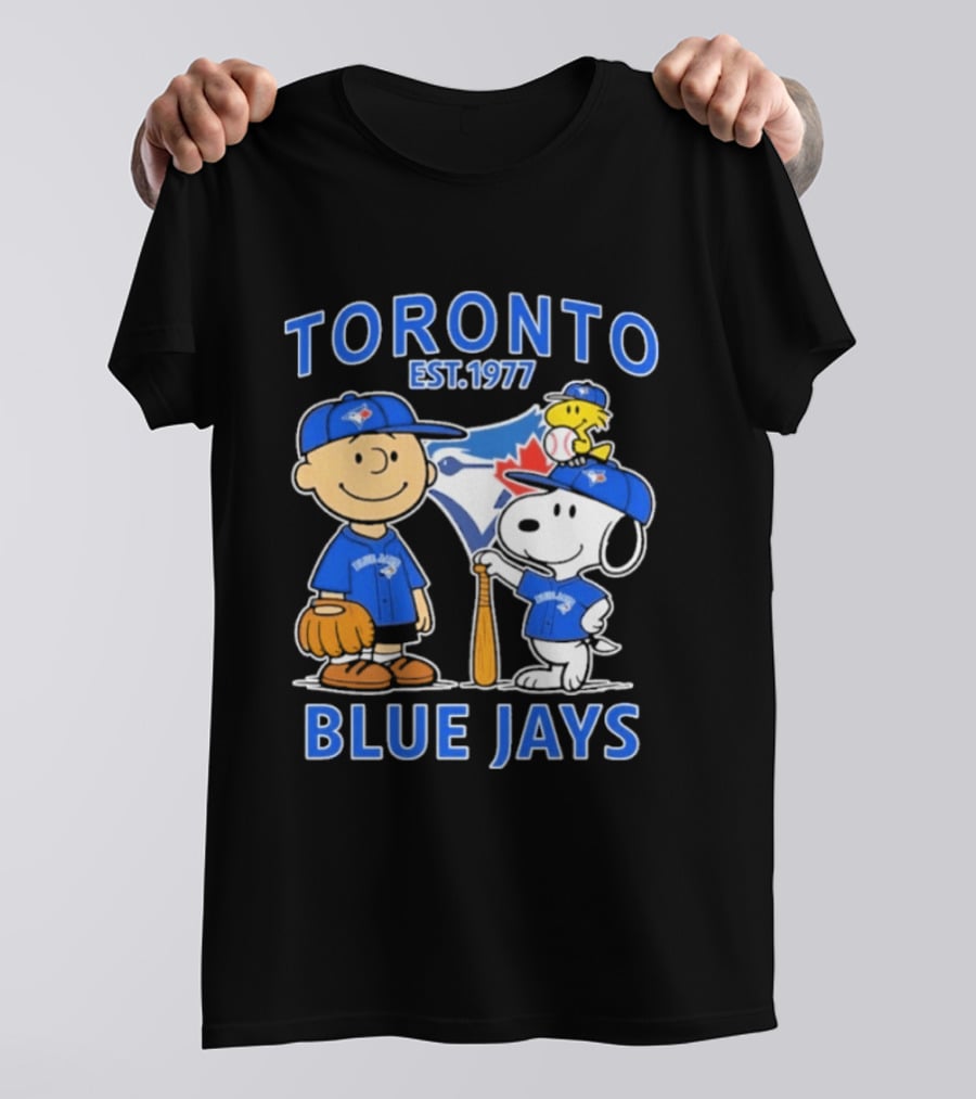Toronto Est 1977 Blue Jays Snoopy Charlie Brown Woodstock T-Shirt