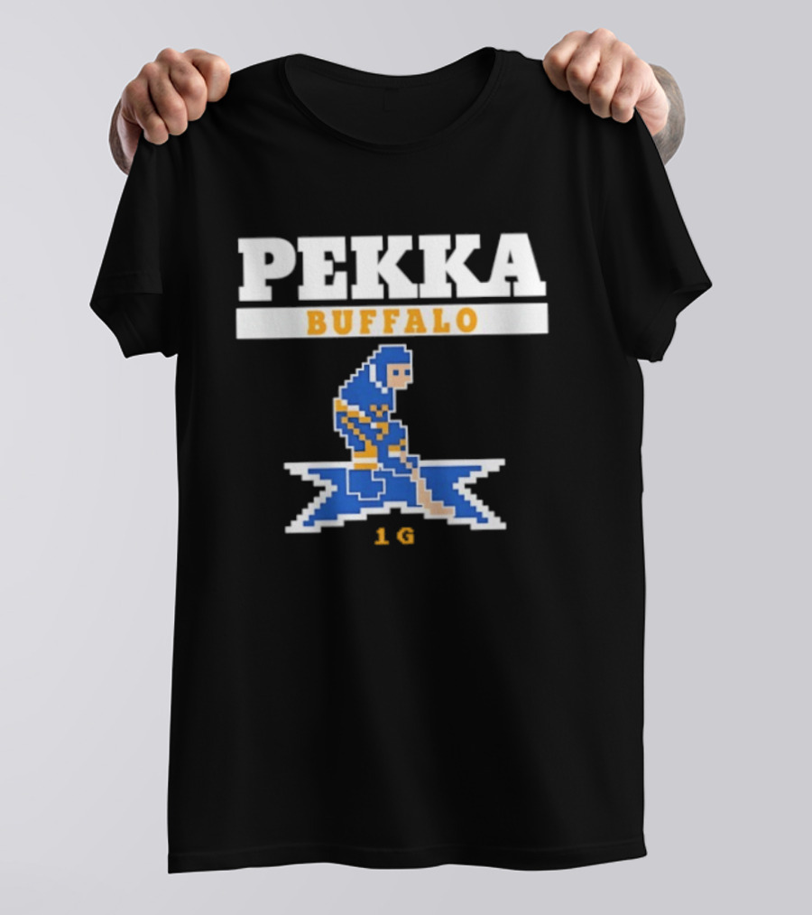 Pekka Buffalo Sabres 16 Hockey Pixelated Player T-Shirt