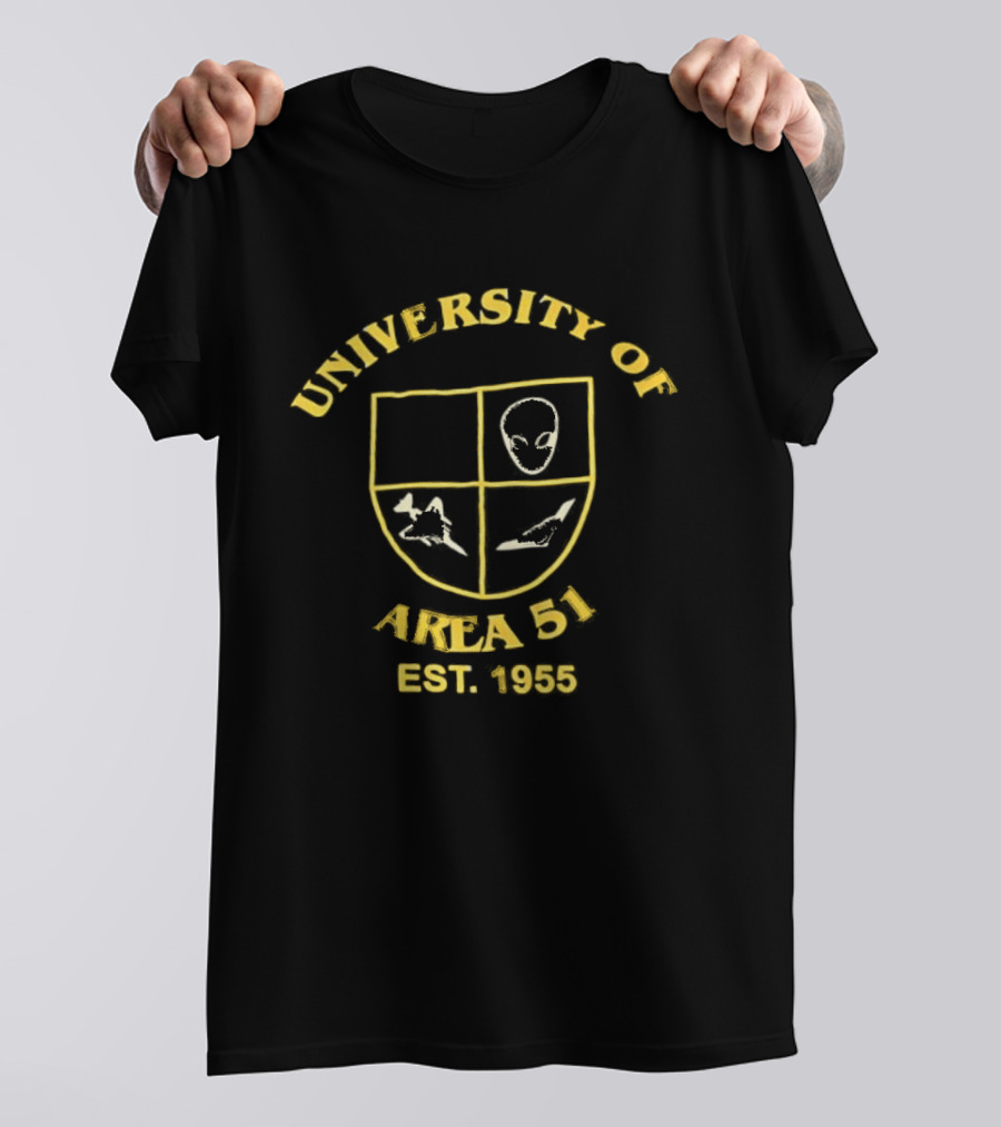 University Of Area 51 Est. 1955 Alien Crest T-Shirt