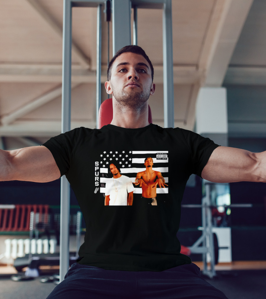 Spurs Wemby And Castle Stankonia American Flag T-Shirt
