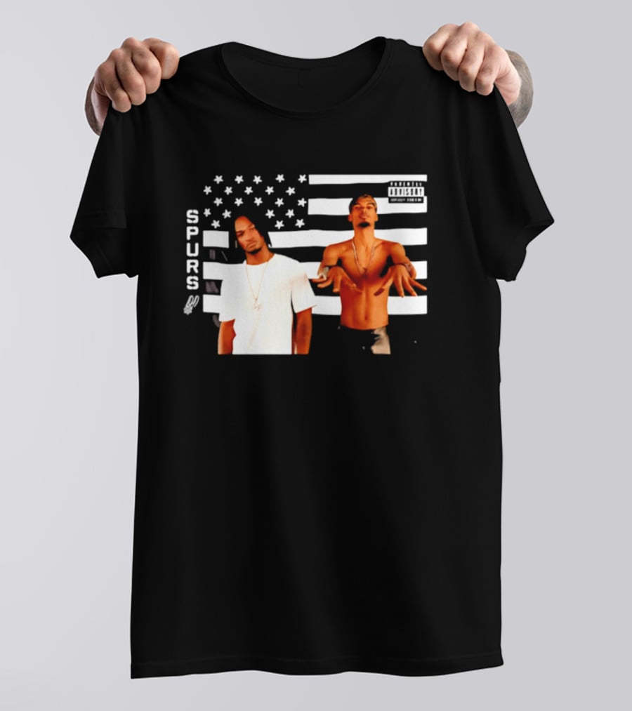 Spurs Wemby And Castle Stankonia American Flag T-Shirt