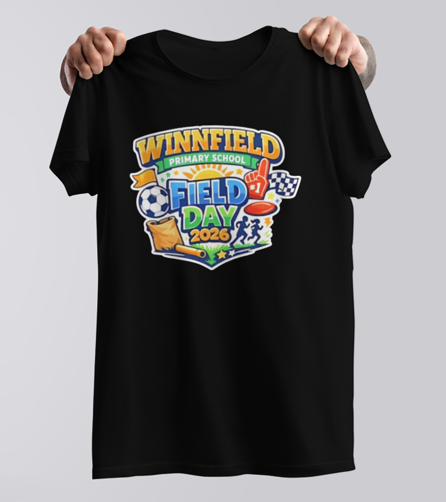 Winnfield Primary School Field Day 2026 Soccer Race Checkered Flags T-Shirt