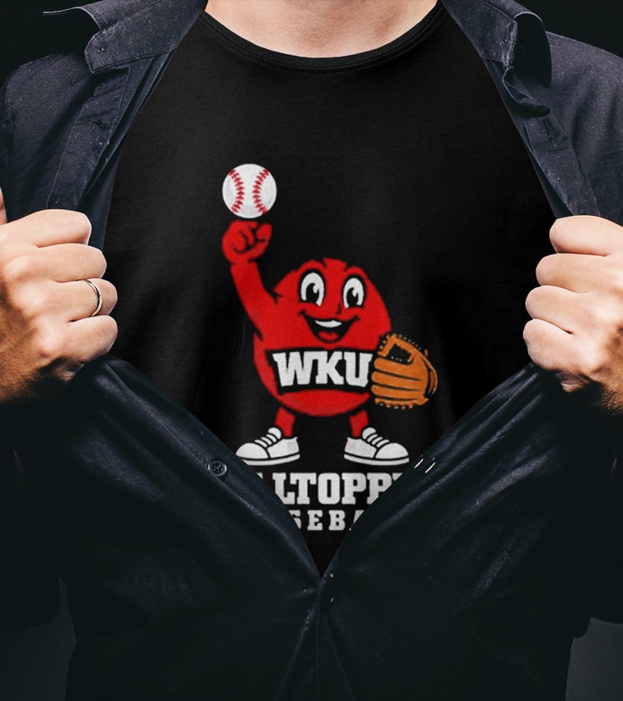 WKU Hilltopper Baseball Mascot With Glove And Ball T-Shirt