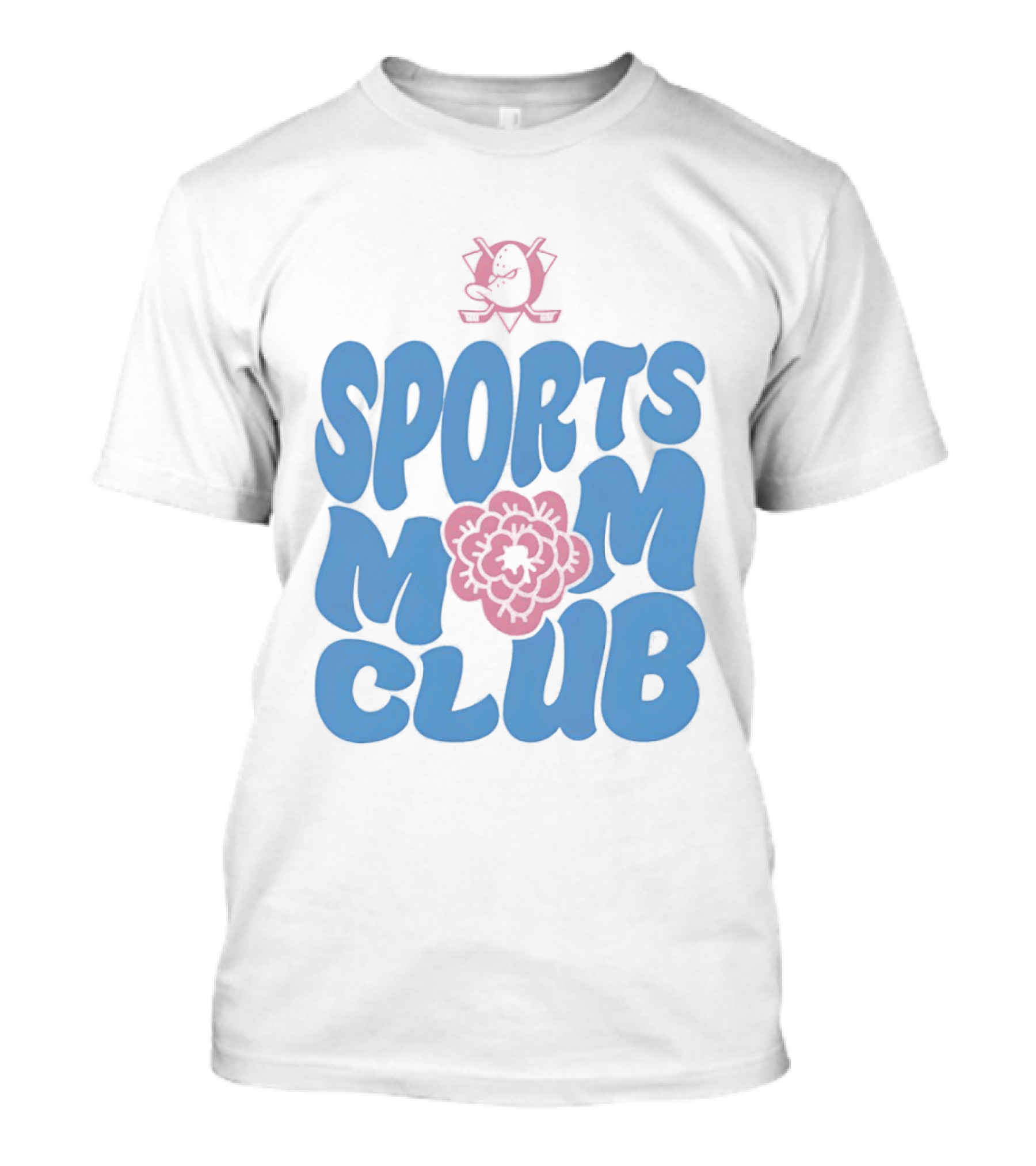 Anaheim Ducks Sports Mom Club Floral Lettering T-Shirt