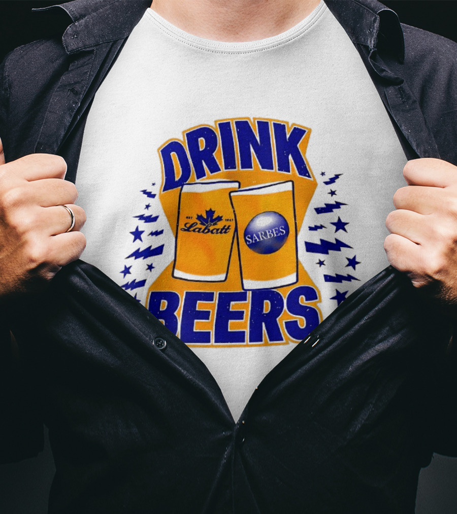 Buffalo Sabres Labatt Drink Beers Electric Stars T-Shirt