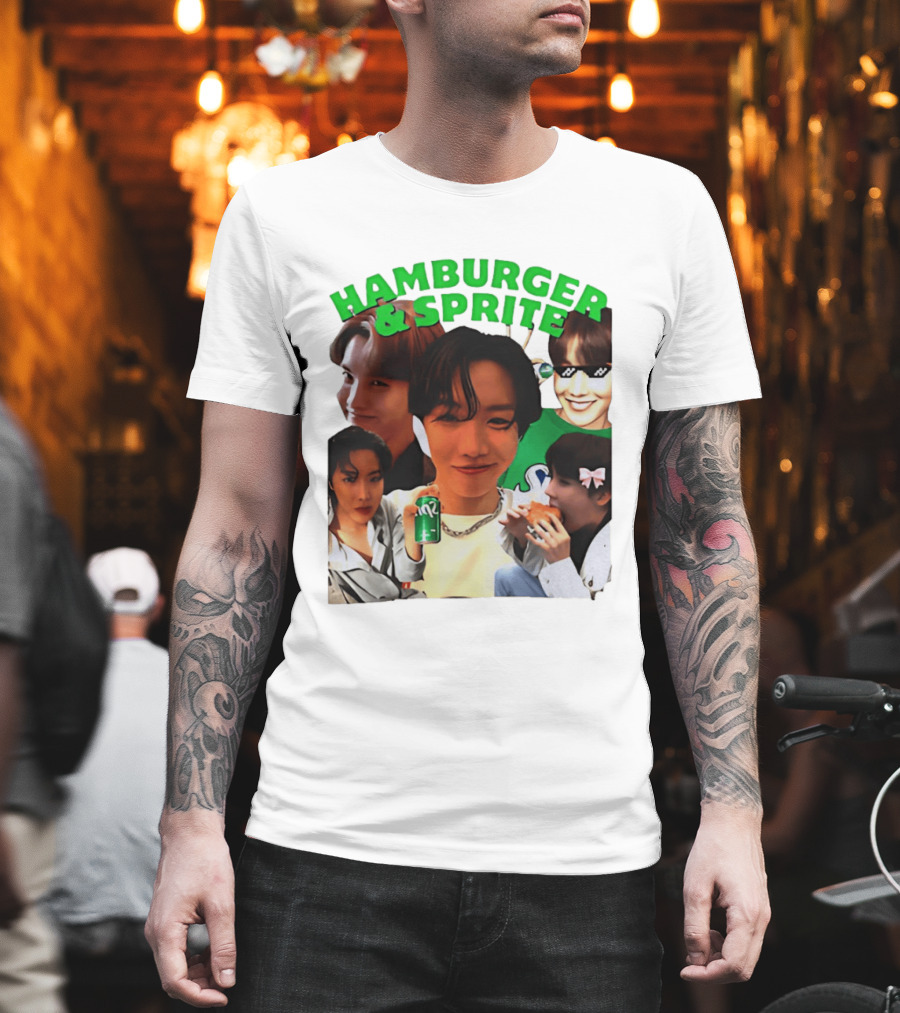 J Hope BTS Hamburger & Sprite Collage T-Shirt
