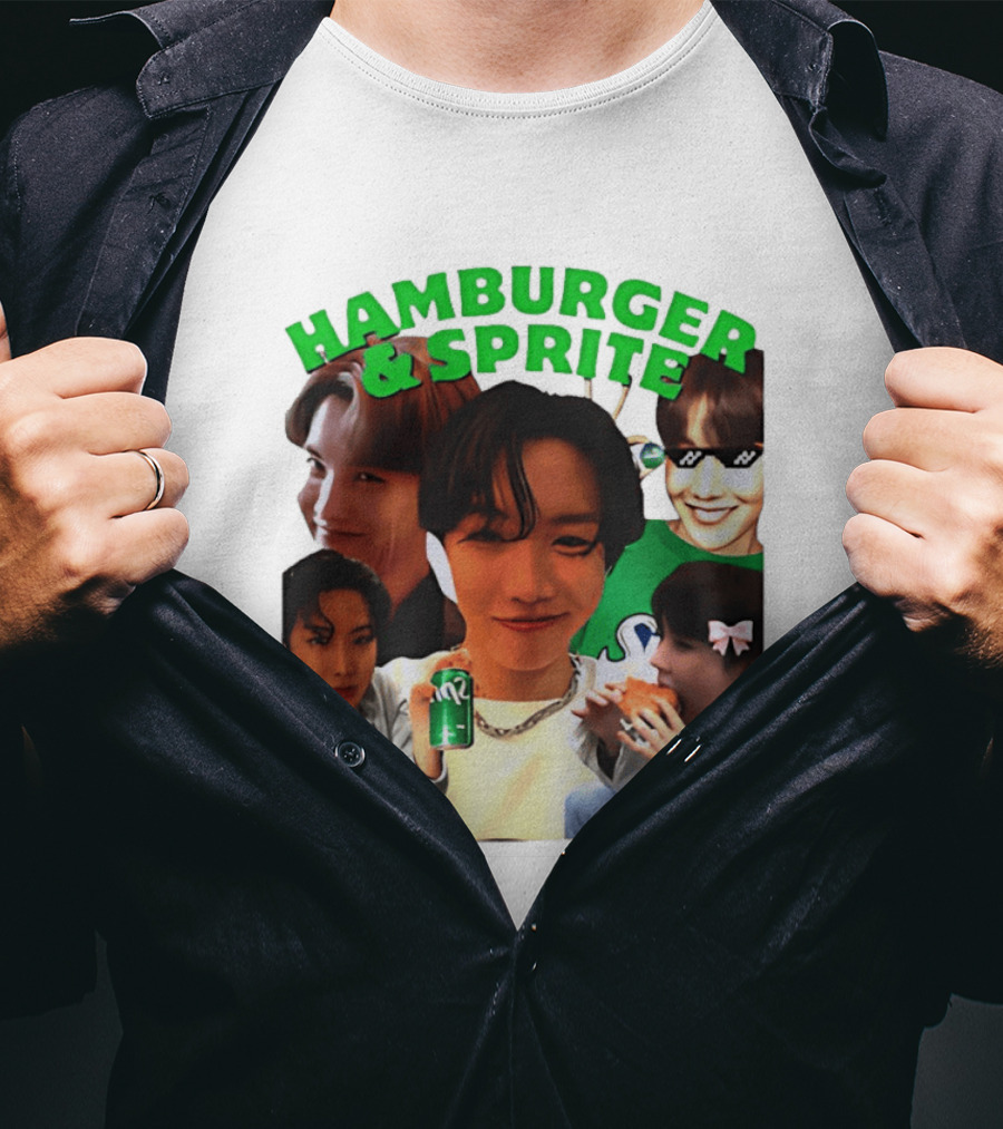 J Hope BTS Hamburger & Sprite Collage T-Shirt