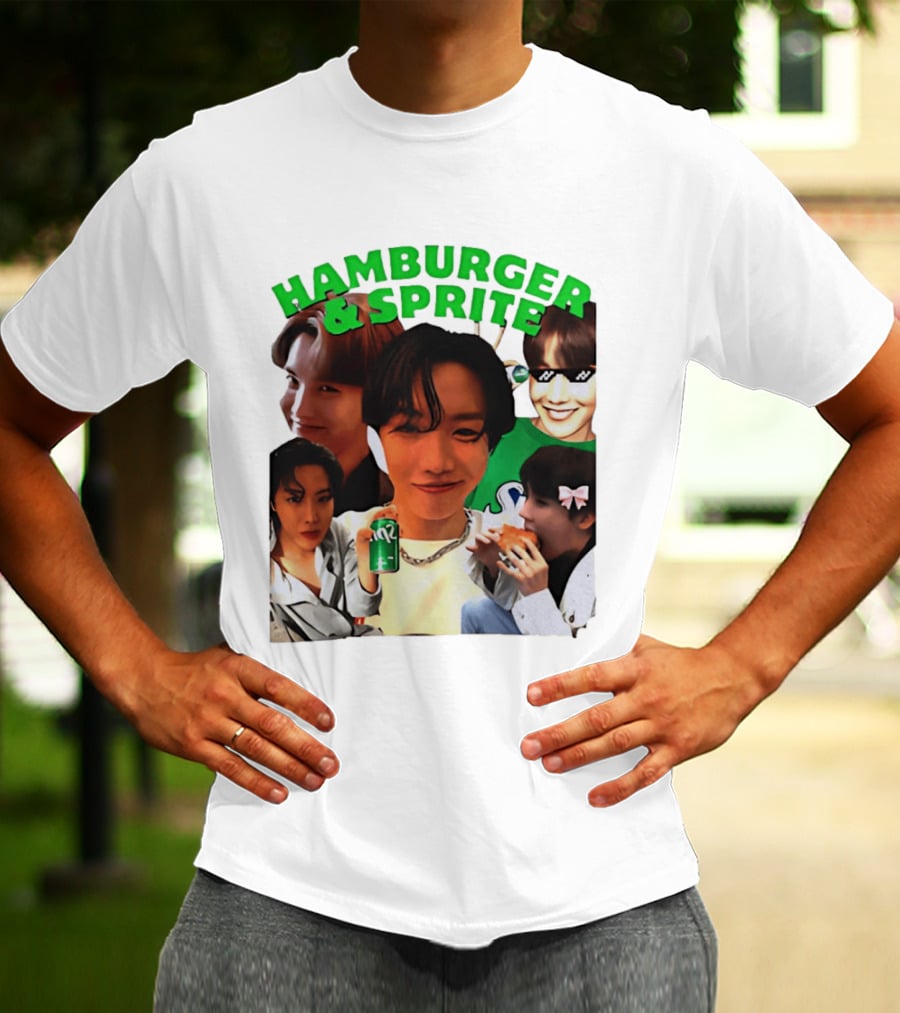 J Hope BTS Hamburger & Sprite Collage T-Shirt