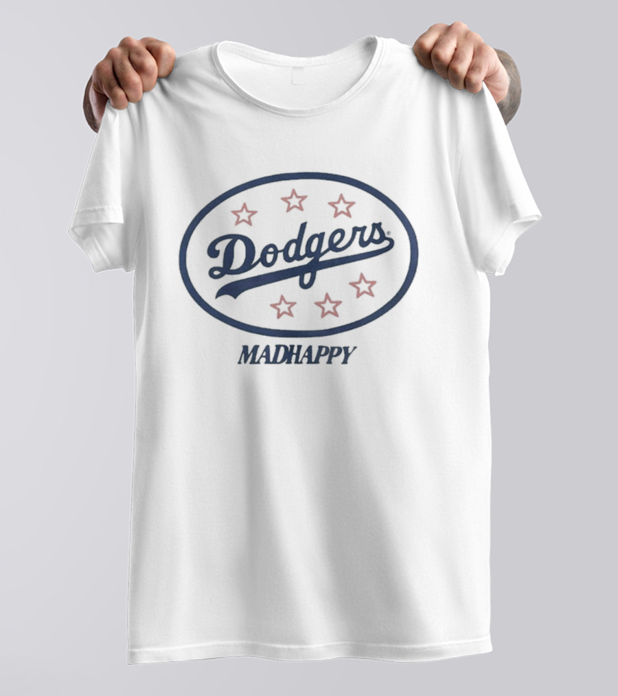 Los Angeles Dodgers Madhappy Oval Heavyweight Fleece Dodgers Stars T-Shirt