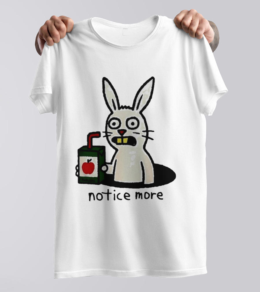 Notice Forbidden Apple Juice Box Bunny T-Shirt