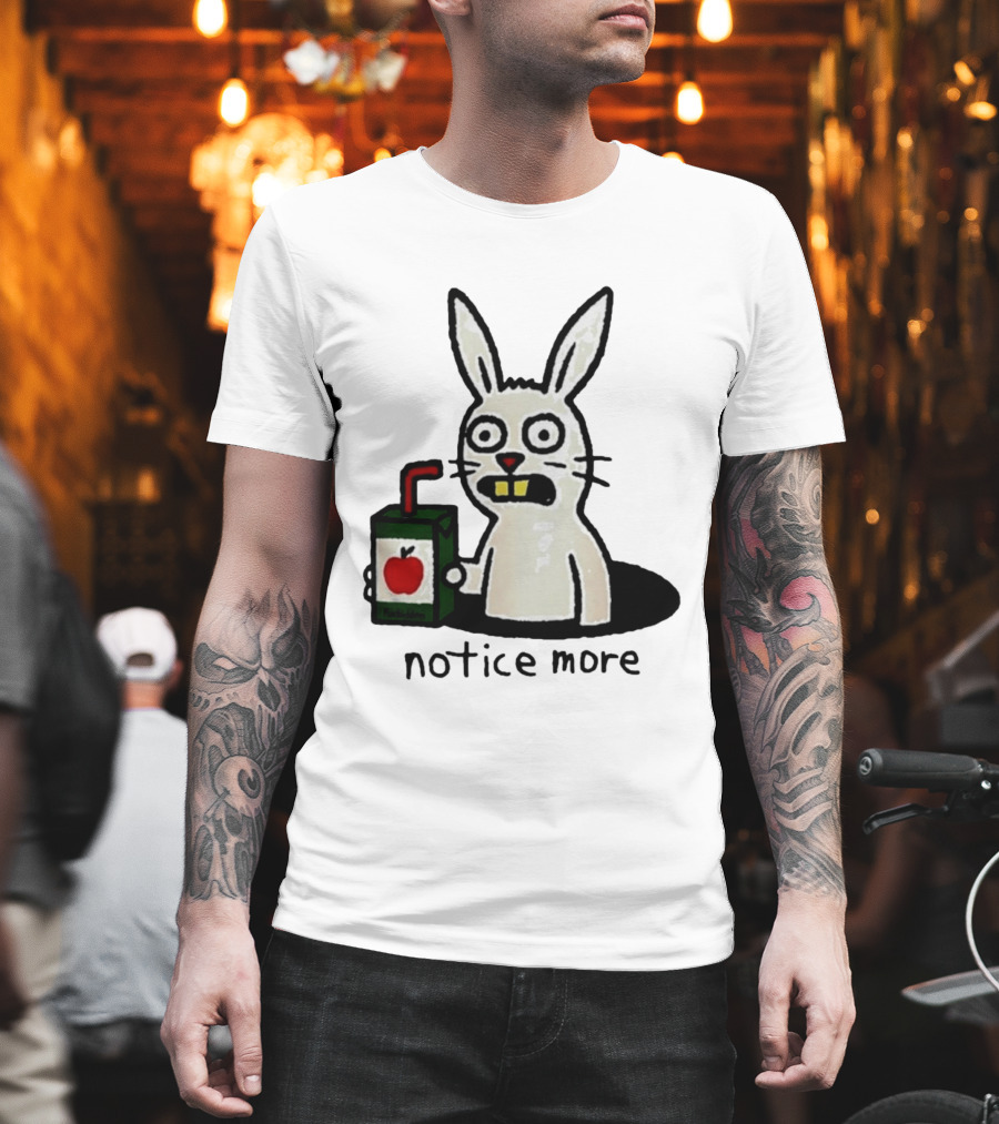 Notice Forbidden Apple Juice Box Bunny T-Shirt