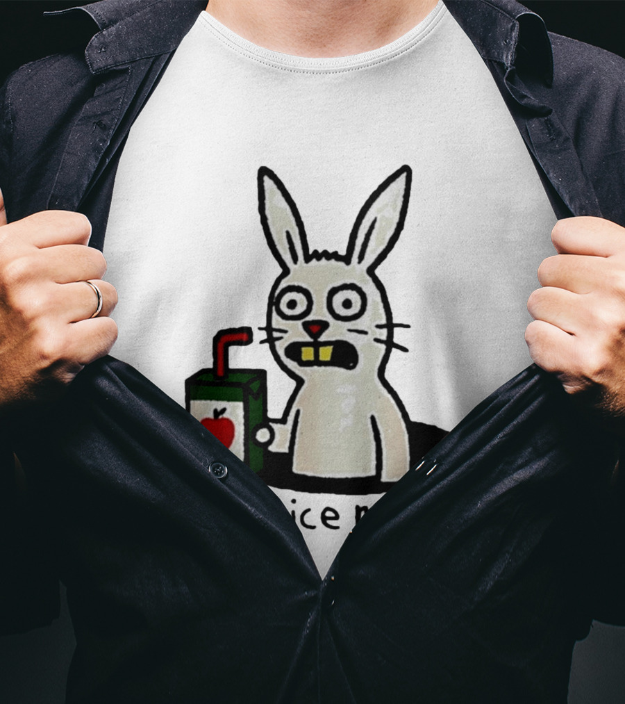 Notice Forbidden Apple Juice Box Bunny T-Shirt