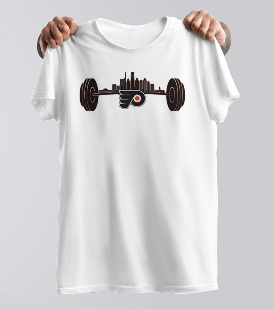 Philadelphia Flyers Philly Strong Series Skyline And Hockey Team T-Shirt