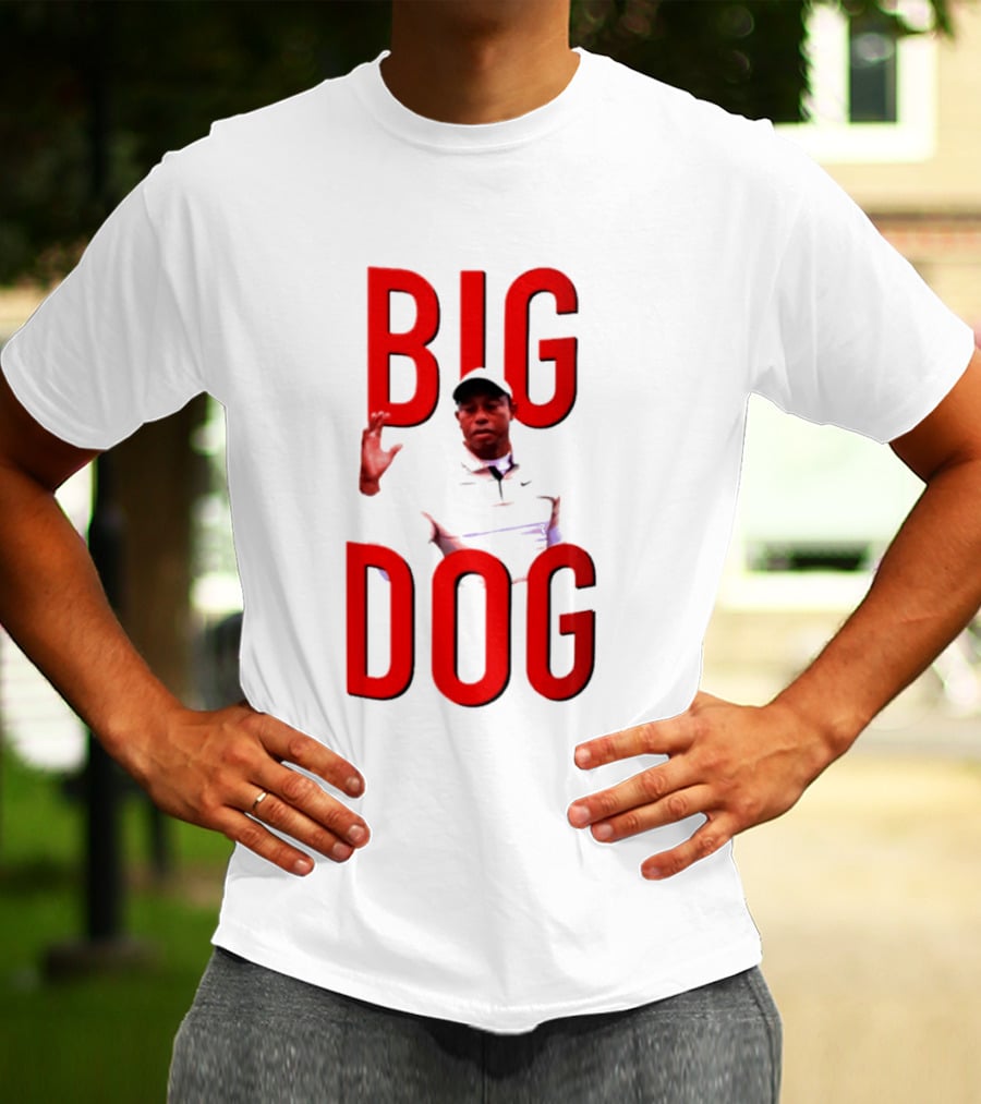 Tiger Woods Big Dog Meme Red Text Sports T-Shirt