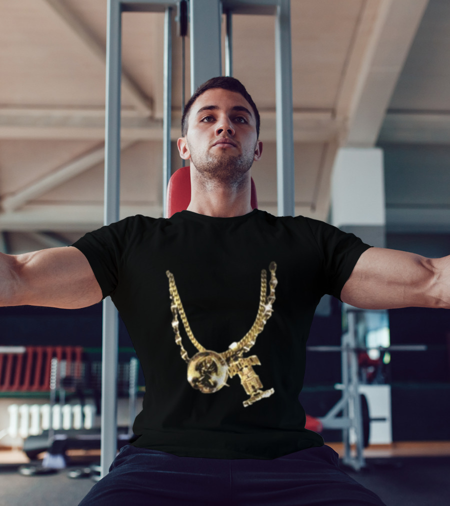 2Pac Gold Necklace Iconic Hip Hop Jewelry T-Shirt