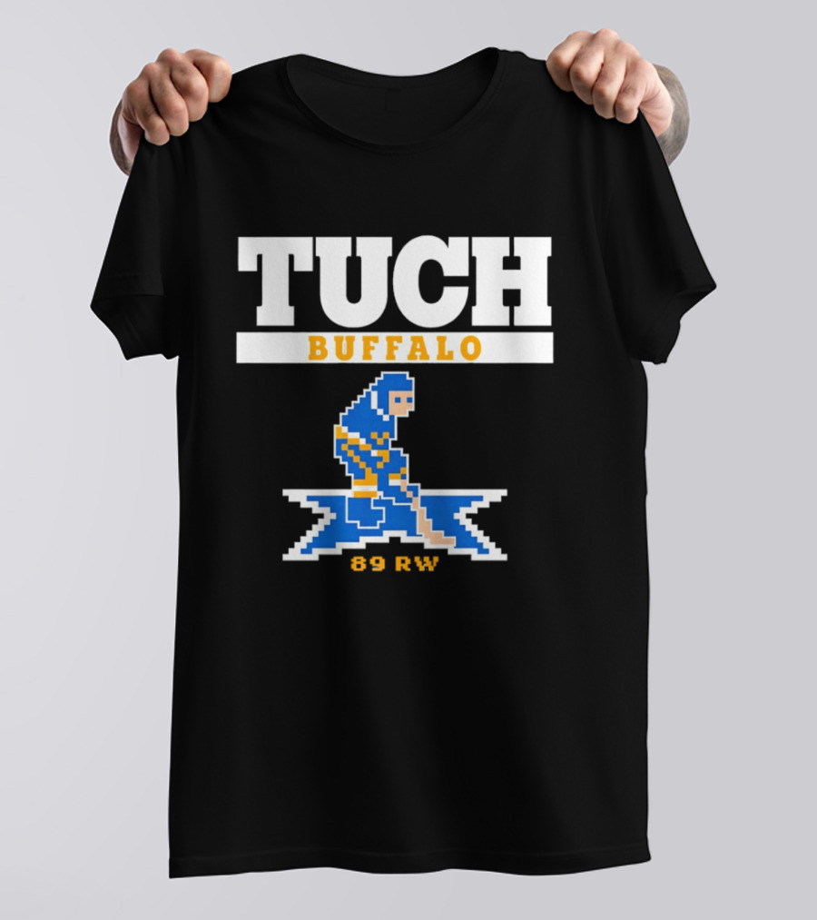 Tuch Buffalo Sabres 89 RW Classic Pixel Hockey T-Shirt