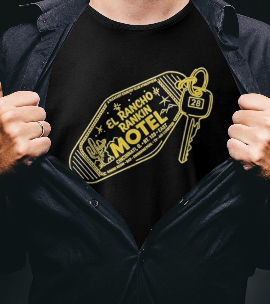 El Rancho Rankin Motel Key Fob Vintage Room 28 Cactus T-Shirt