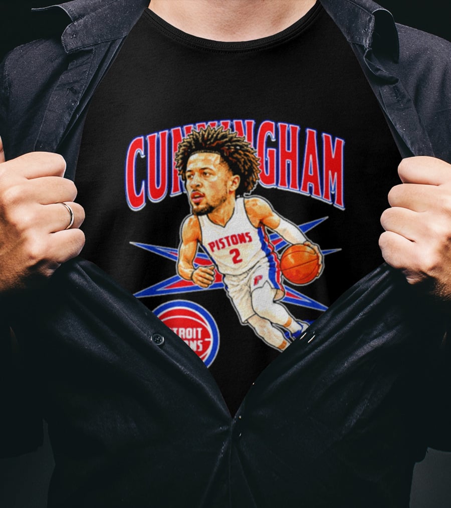 Cade Cunningham Detroit Pistons Basketball Star Number 2 T-Shirt