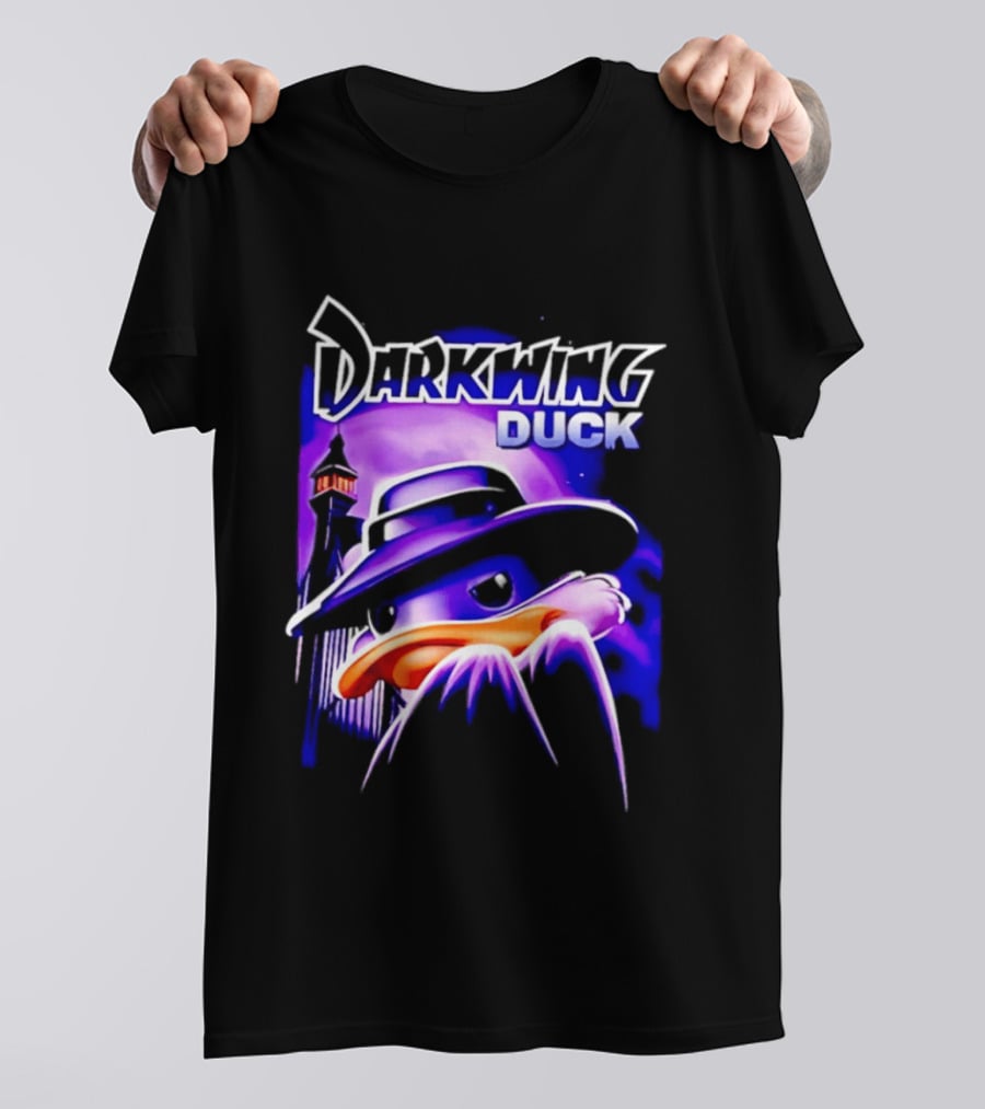 Darkwing Duck Funko Figure Iconic Character With Hat And Cityscape T-Shirt