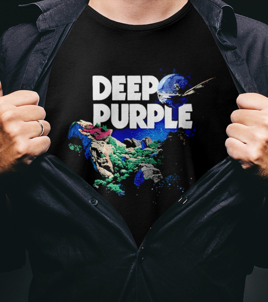 Deep Purple Colorful Splatters And Paint Brush Strokes T-Shirt