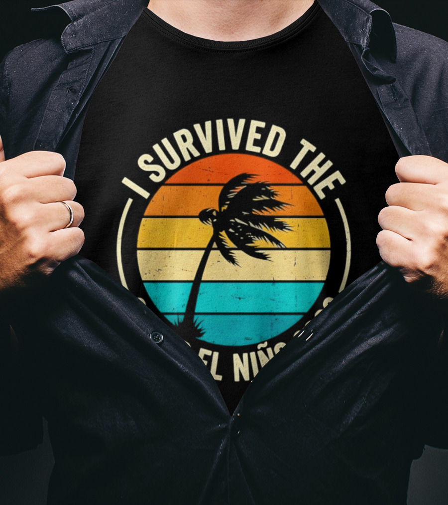 I Survived The Super El Nino 2026 Palm Tree Sunset T-Shirt