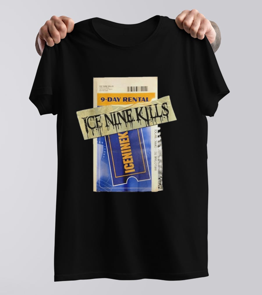 ICE NINE KILLS 9 Day Rental Iceninek Welcome To Horrorwood T-Shirt