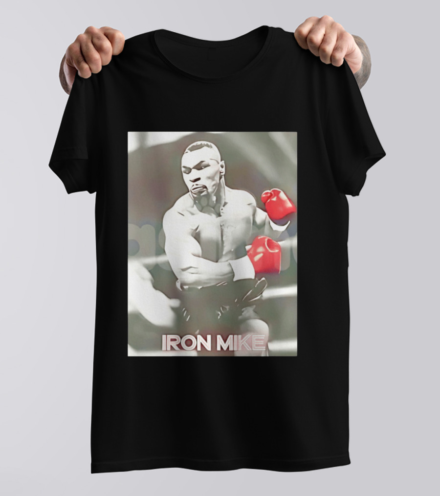 Boxing Legend Iron Mike Tyson Vintage Style Red Gloves T-Shirt