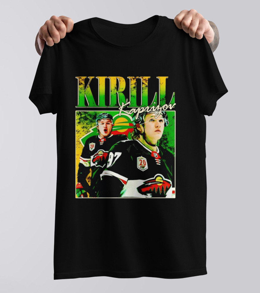 Kirill Kaprizov Minnesota Wild NHL Hockey Player With 20th Anniversary T-Shirt