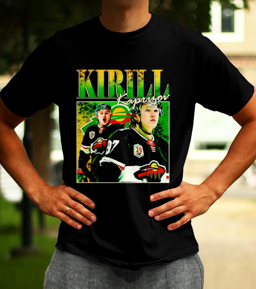 Kirill Kaprizov Minnesota Wild NHL Hockey Player With 20th Anniversary T-Shirt