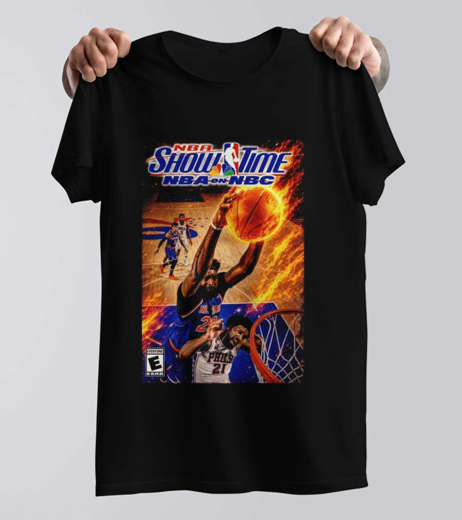 NBA Showtime Dunking Mitchell Robinson On Joel Embiid NBA On NBC T-Shirt