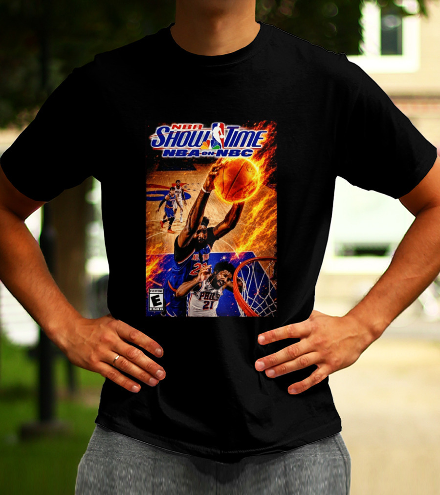 NBA Showtime Dunking Mitchell Robinson On Joel Embiid NBA On NBC T-Shirt