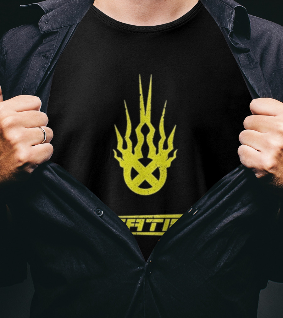 Static X Yellow Flame Shock Band Merch T-Shirt