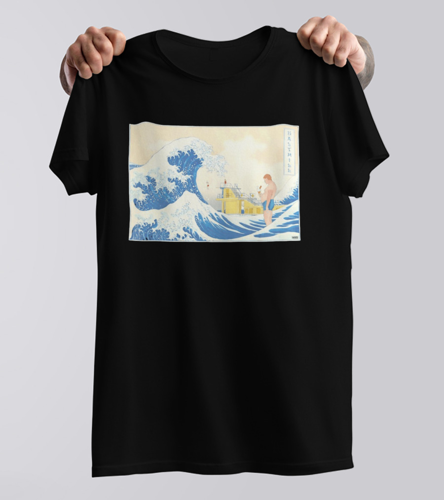 The Great Wave Salthill Swimmer And Diving Board Scene T-Shirt