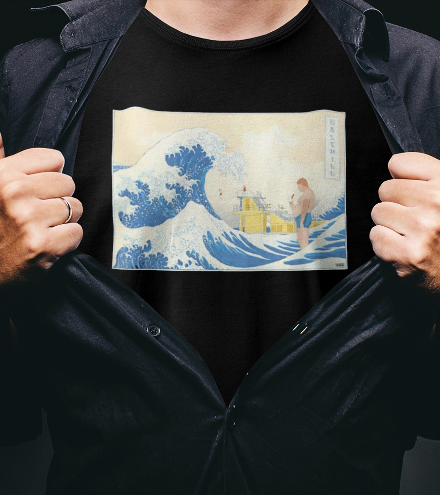 The Great Wave Salthill Swimmer And Diving Board Scene T-Shirt