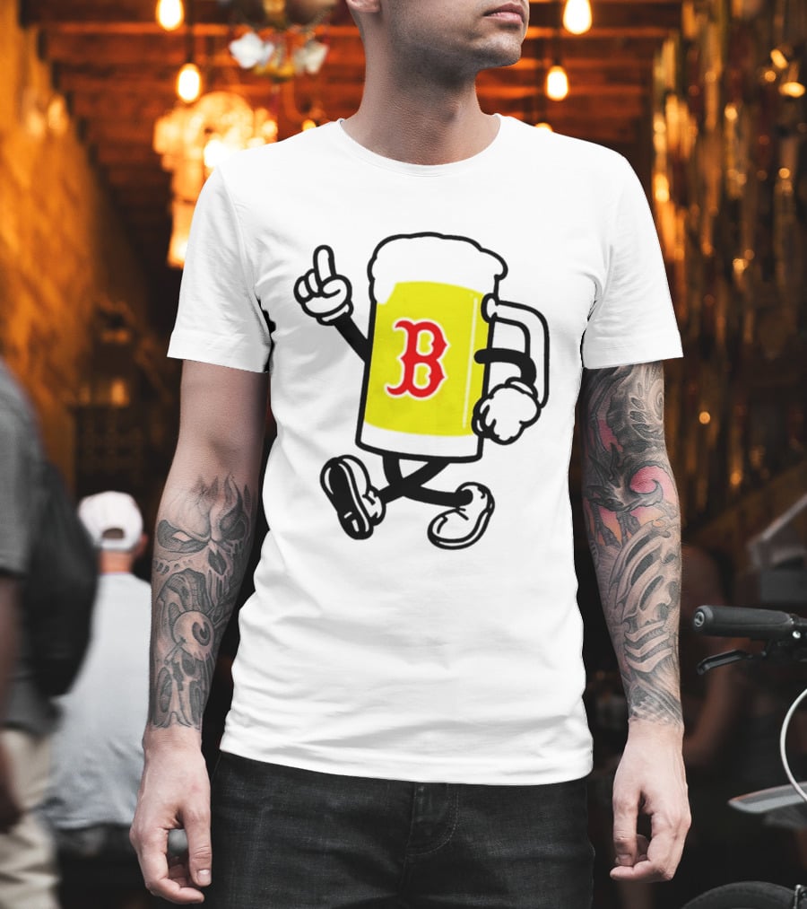 2026 Red Sox Beer With Walking Foam And Red B T-Shirt