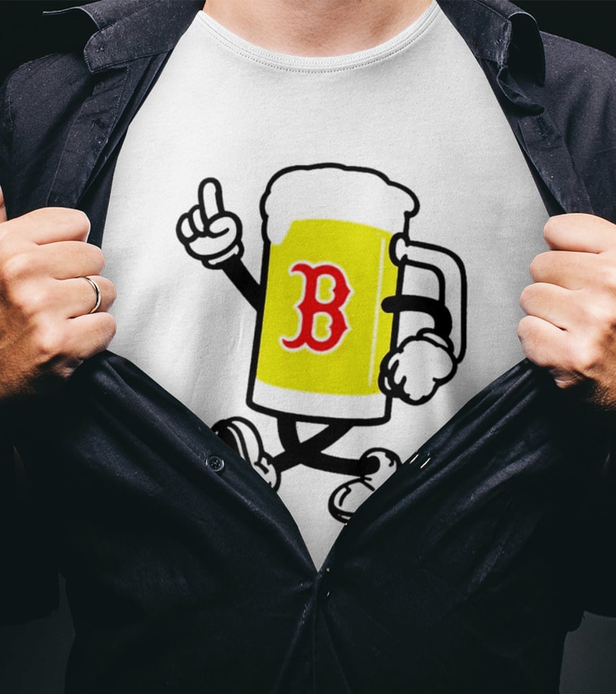 2026 Red Sox Beer With Walking Foam And Red B T-Shirt
