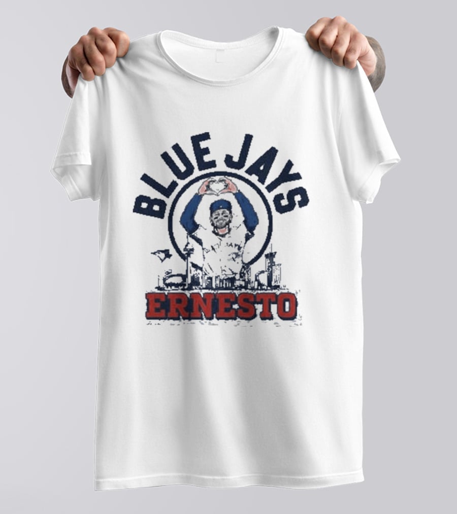 Blue Jays Ernesto Skyline Catch Celebration T-Shirt