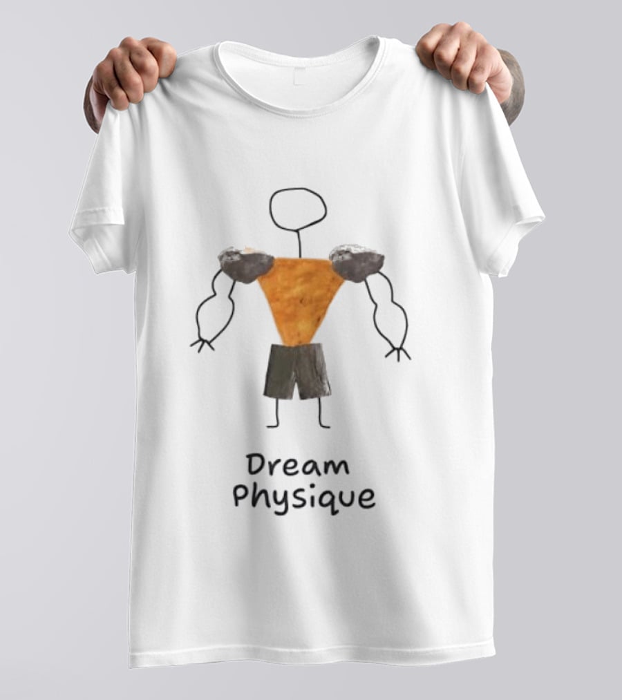 Boulder Shoulders Nacho Back Dream Physique Stick Figure Drawing T-Shirt