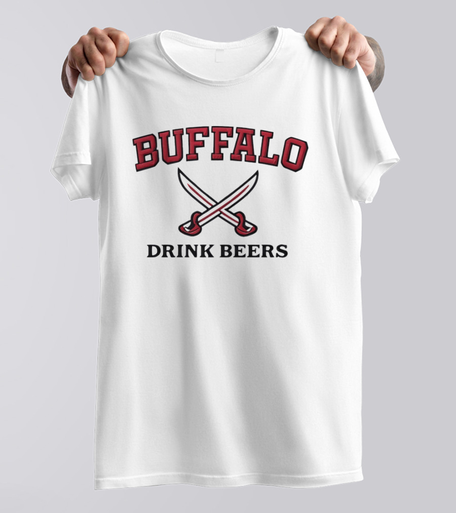 Buffalo Drink Beers Crossed Sabers T-Shirt