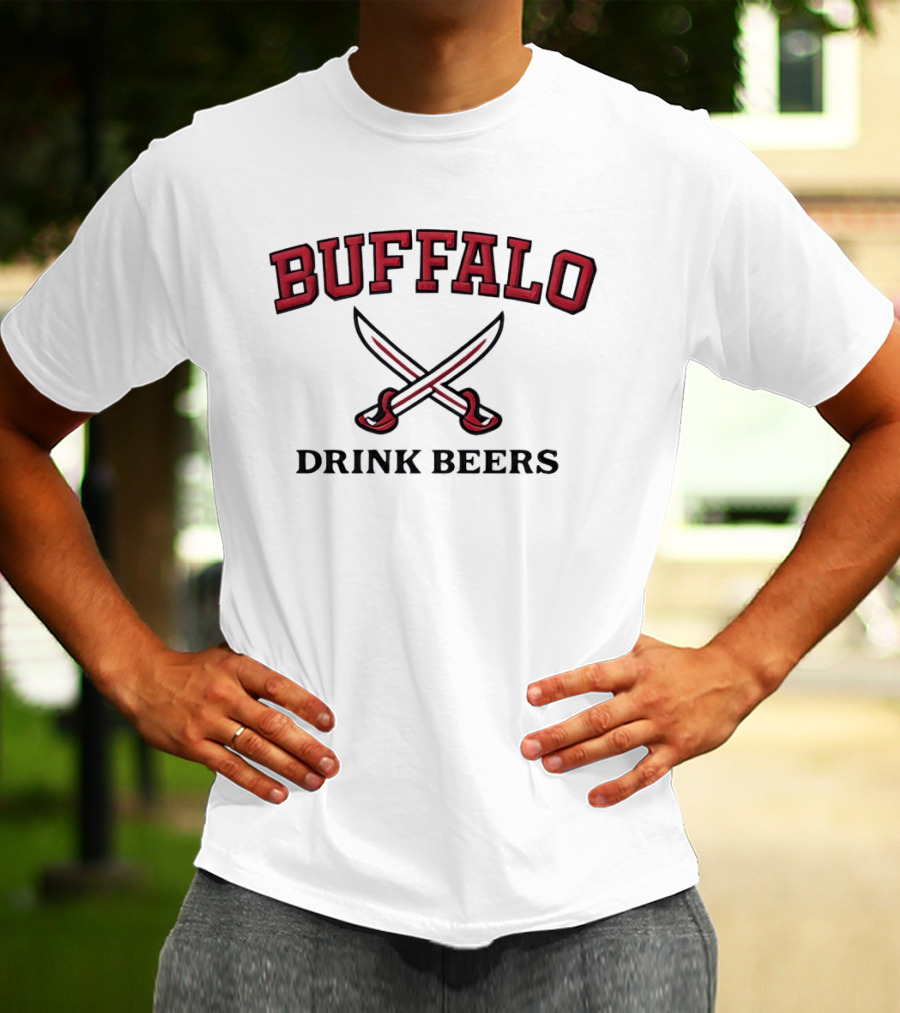 Buffalo Drink Beers Crossed Sabers T-Shirt