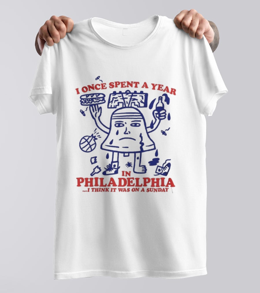 I Once Spent A Year In Philadelphia I Think It Was On A Sunday Liberty Bell Tennis Baseball Drink T-Shirt