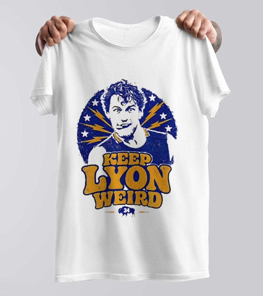 Keep Lyon Weird Hockey Player 34 Buffalo Sabres Lightning Stars T-Shirt